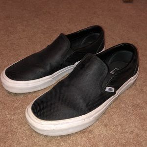 Black leather vans